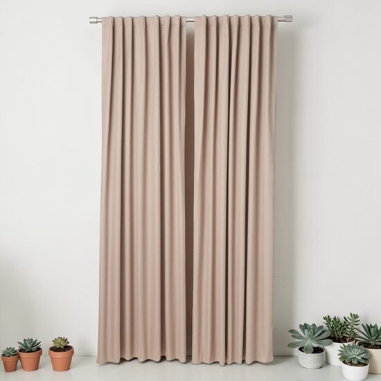 Бежевые шторы, занавески 135x244 см